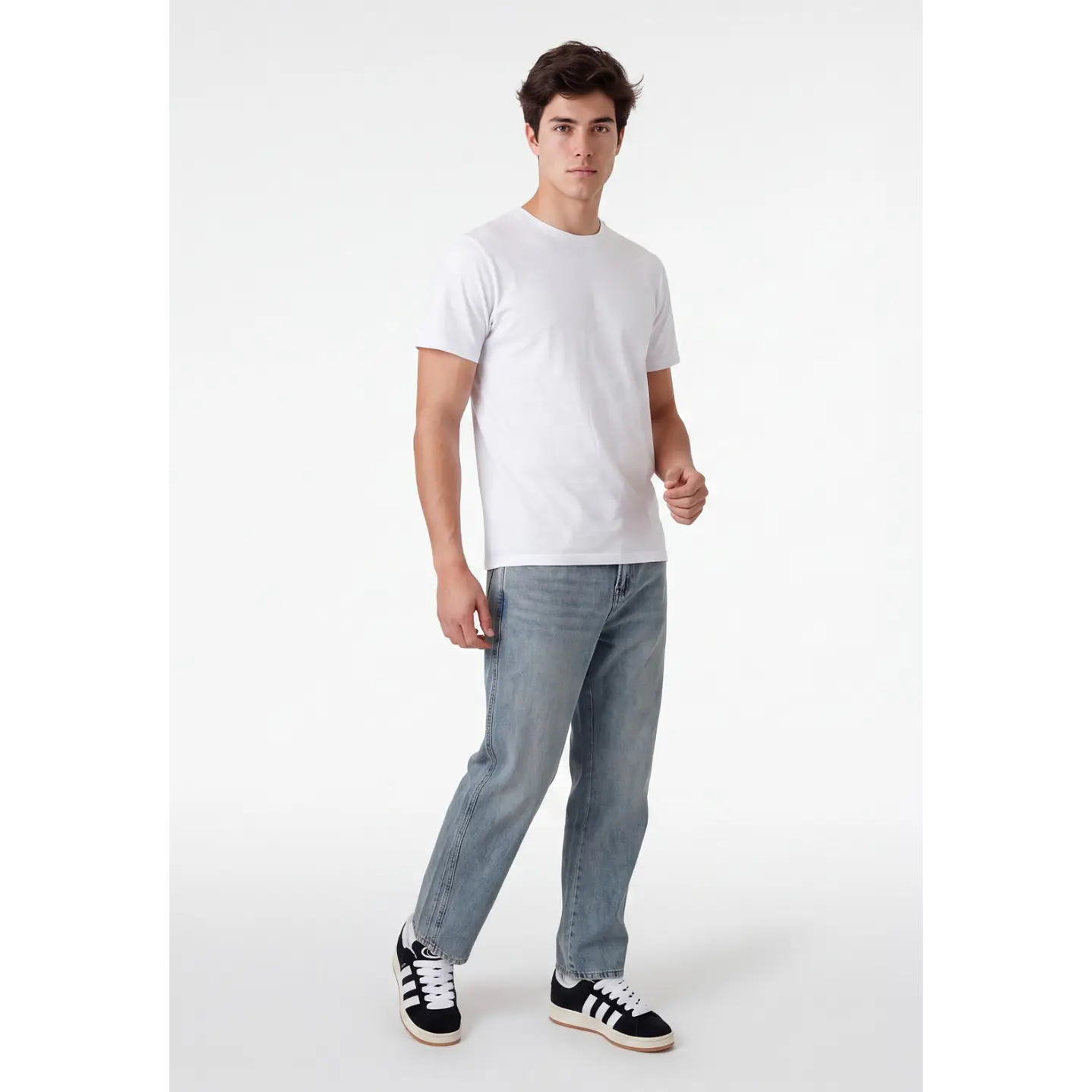 Polera Básica Hombre Blanco 3