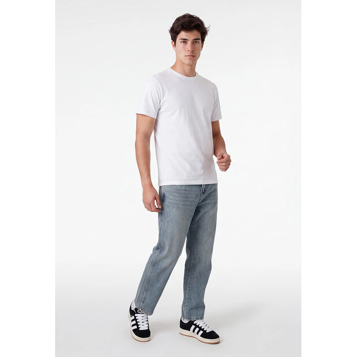 Polera Básica Hombre Blanco 3