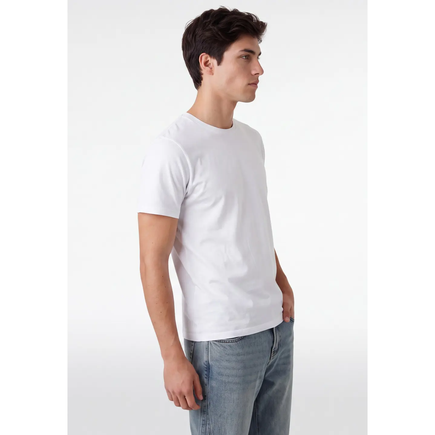 Polera Básica Hombre Blanco 4