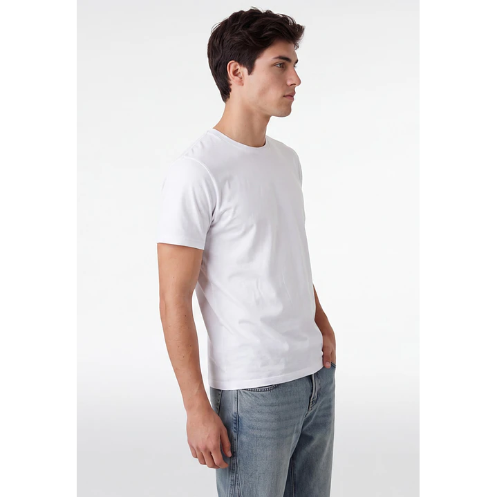 Polera Básica Hombre Blanco 4