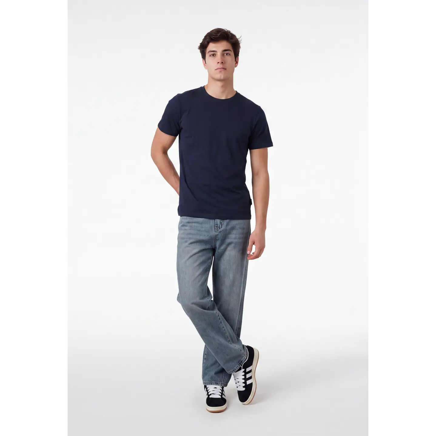 Polera Básica Hombre Azul 3