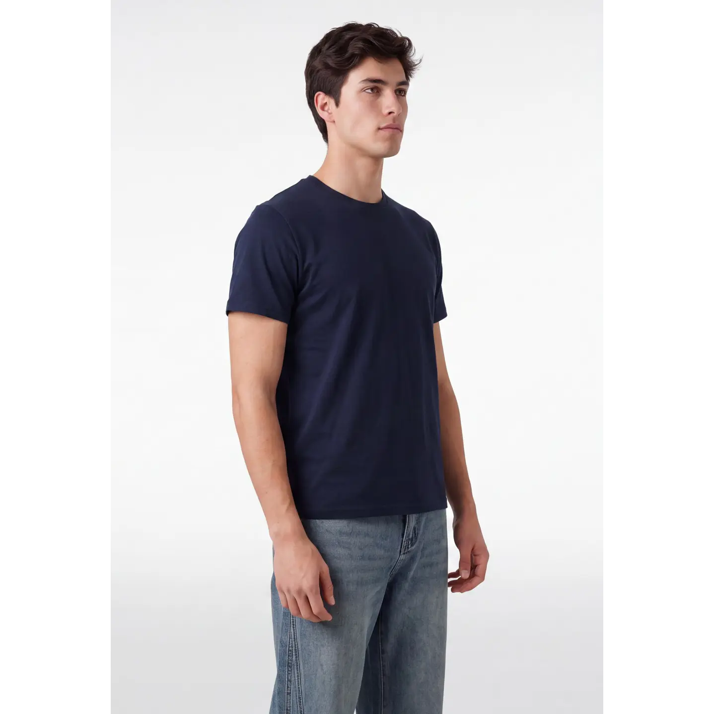 Polera Básica Hombre Azul 4