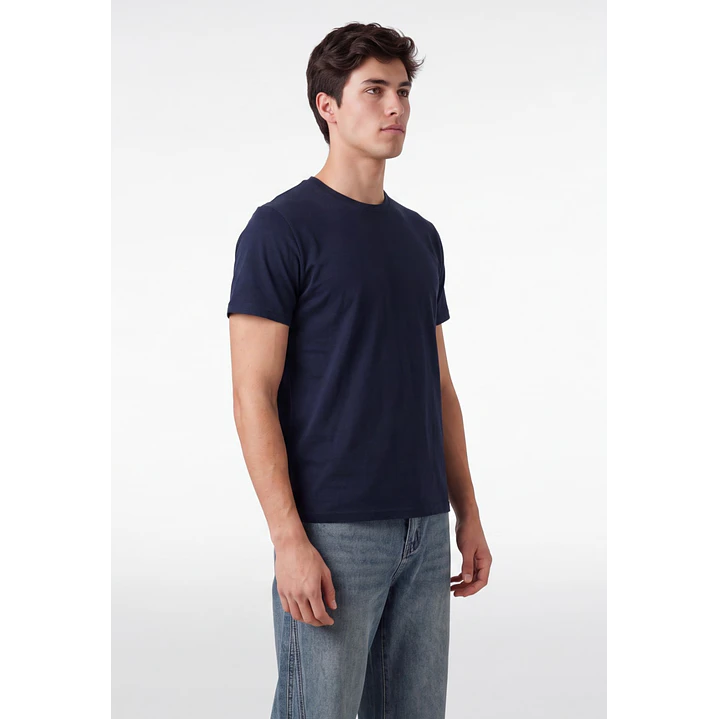 Polera Básica Hombre Azul 4