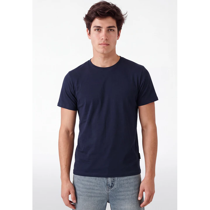 Polera Básica Hombre Azul 1