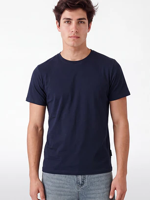 Polera Básica Hombre Azul