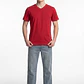 Polera Básica Cuello V Hombre Rojo - Miniatura 3