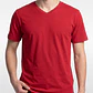 Polera Básica Cuello V Hombre Rojo - Miniatura 4