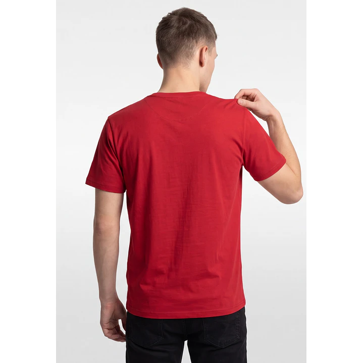 Polera Básica Cuello V Hombre Rojo 2