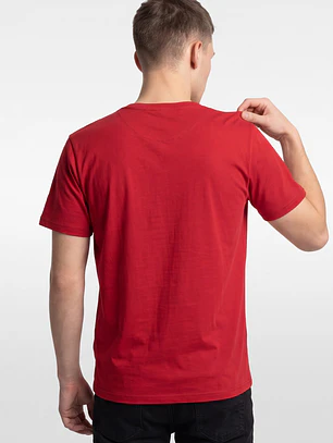 Polera Básica Cuello V Hombre Rojo