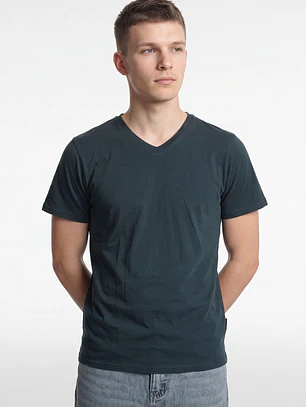 Polera Básica Cuello V Hombre Verde