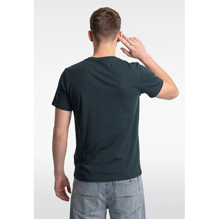 Polera Básica Cuello V Hombre Verde 2