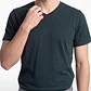 Polera Básica Cuello V Hombre Verde - Miniatura 4