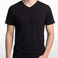 Polera Básica Cuello V Hombre Negro - Miniatura 4