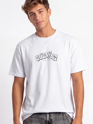 Polera Vibes  Hombre Blanco