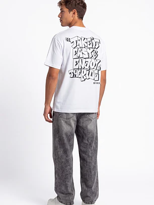 Polera Vibes  Hombre Blanco