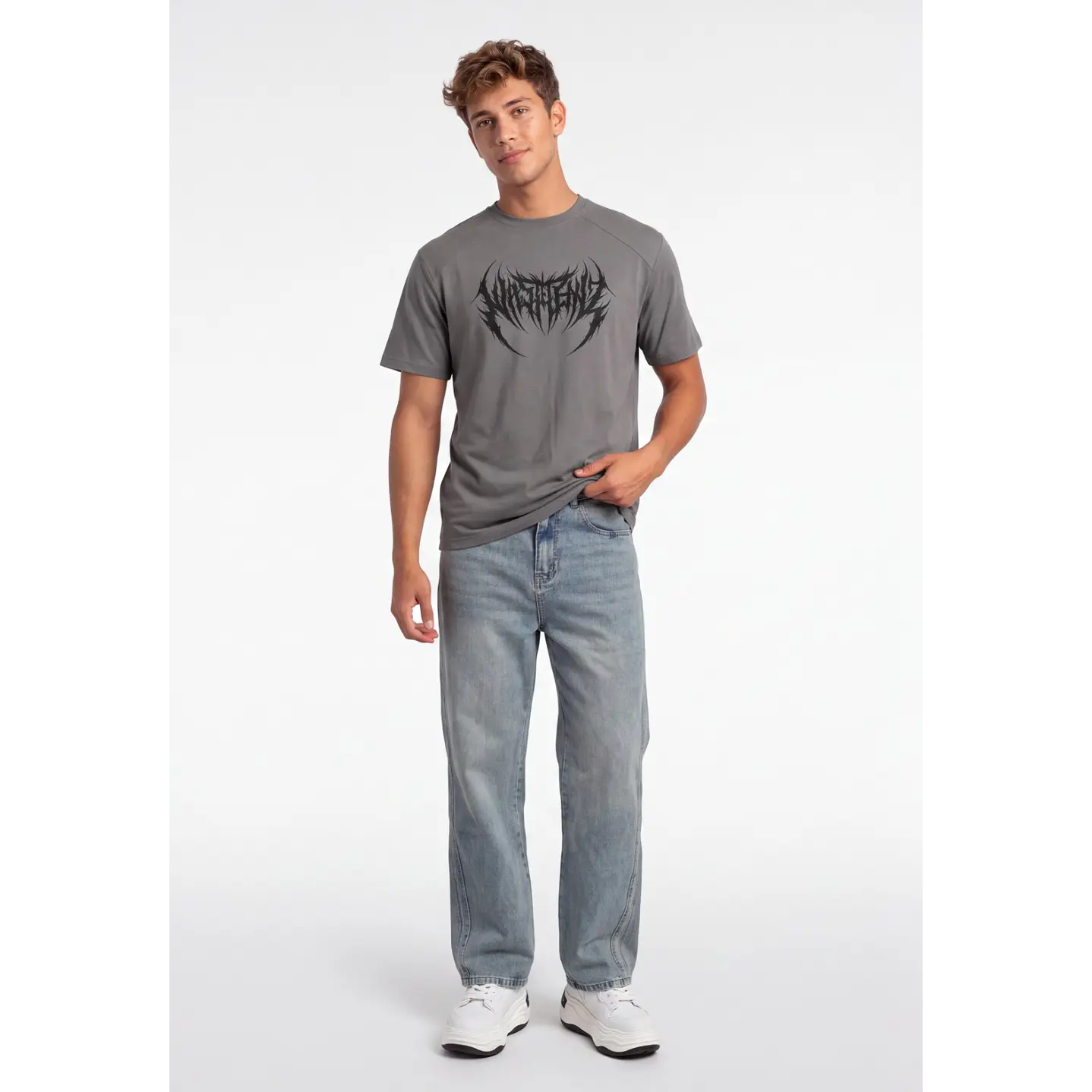 Polera Death Metal Hombre Gris 3