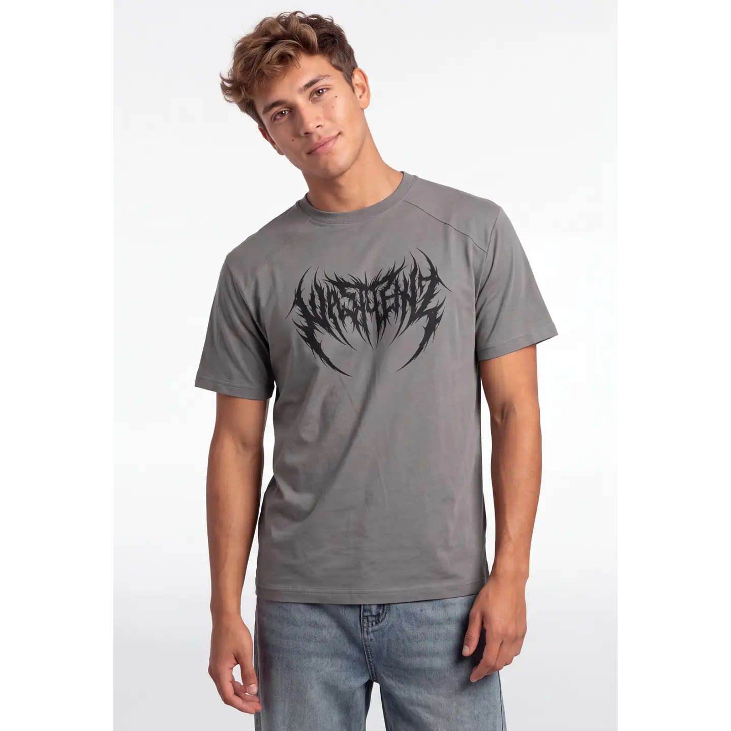 Polera Death Metal Hombre Gris 1