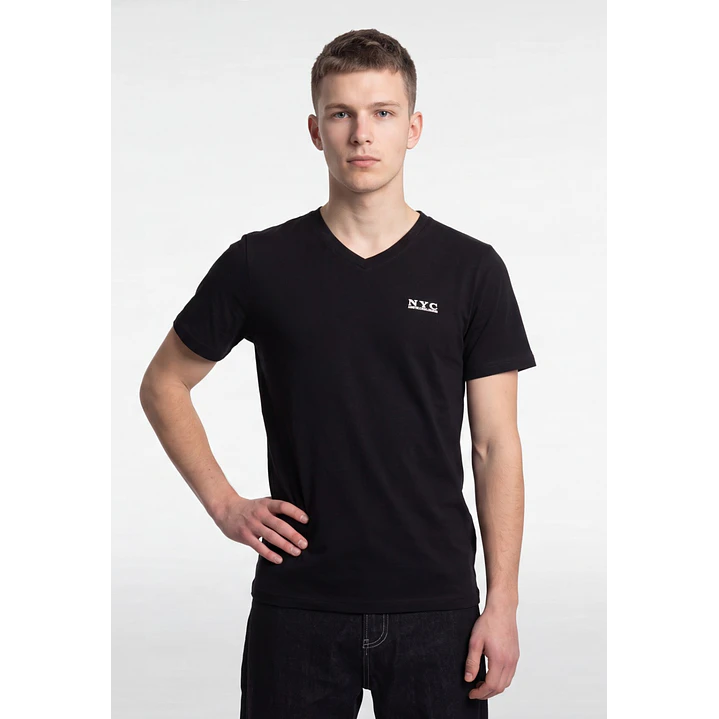 Polera Nyc Slim Fit Hombre Negro 1