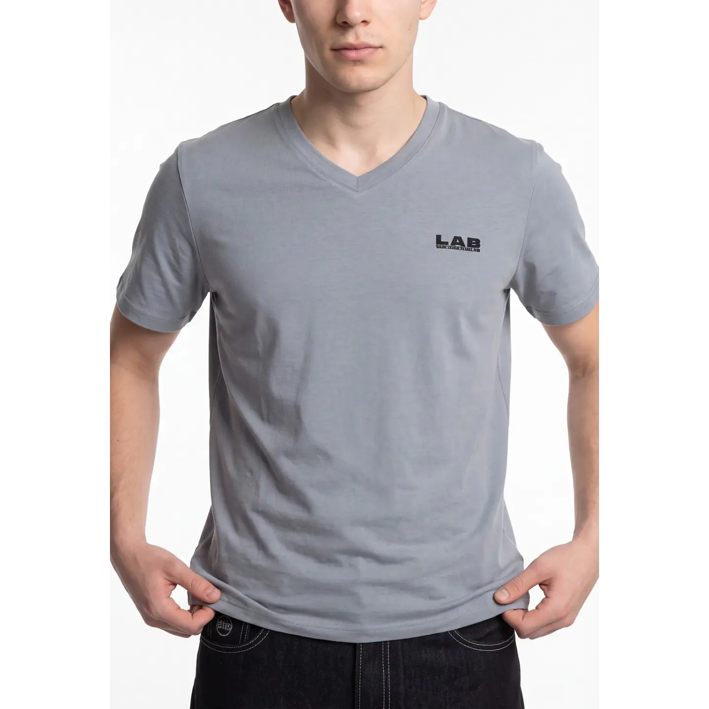 Polera Lab Slim Fit Hombre Gris 4