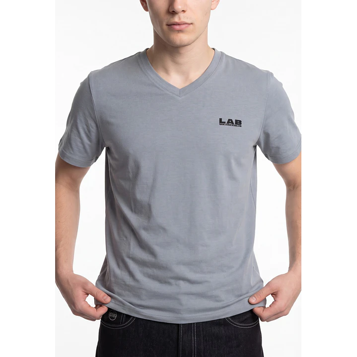 Polera Lab Slim Fit Hombre Gris 4