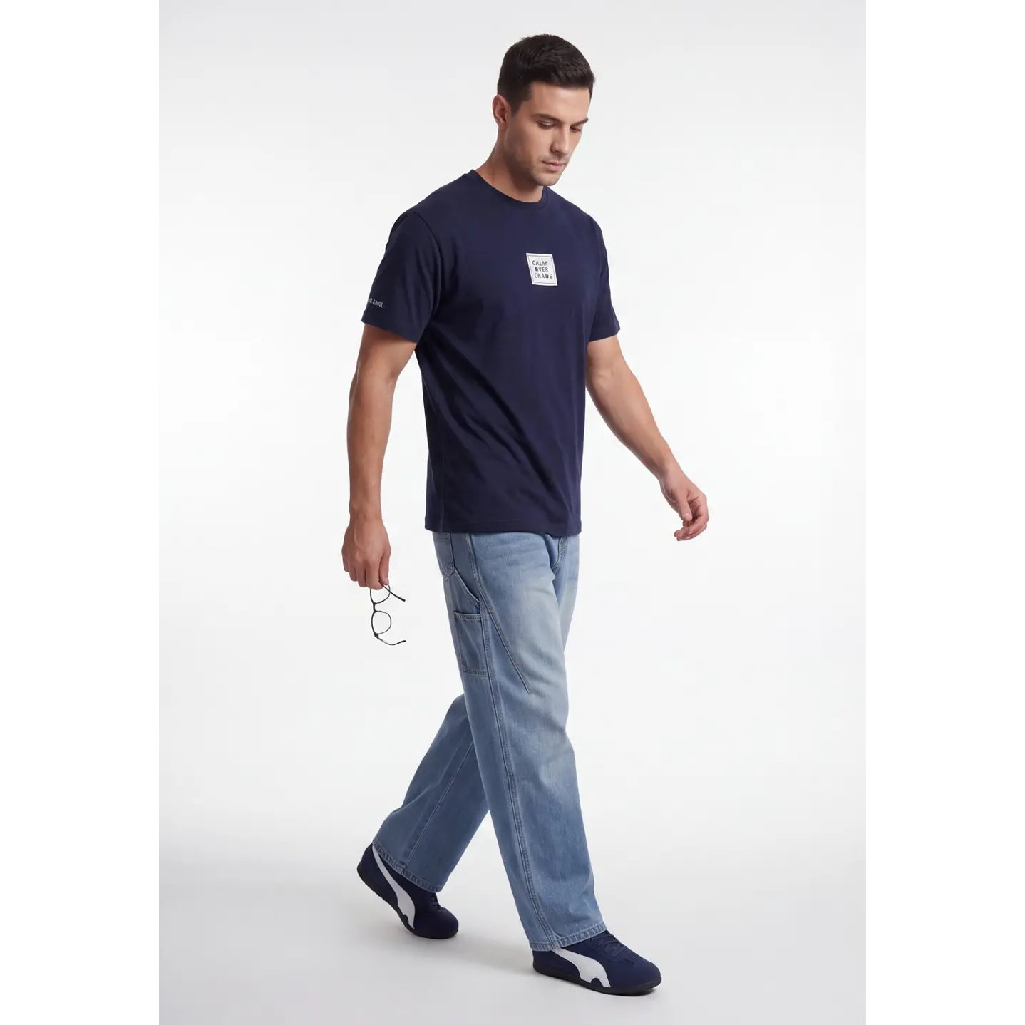 Polera Básica Hombre Azul 3