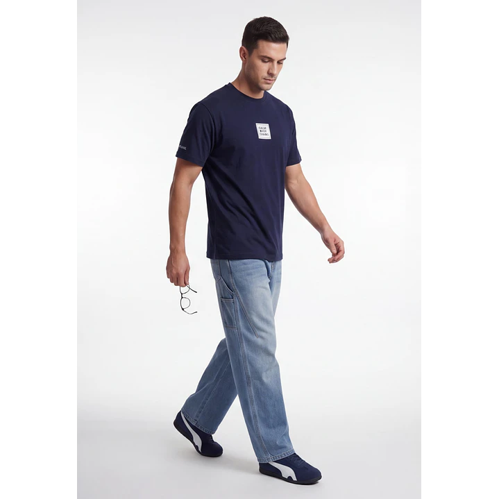Polera Básica Hombre Azul 3