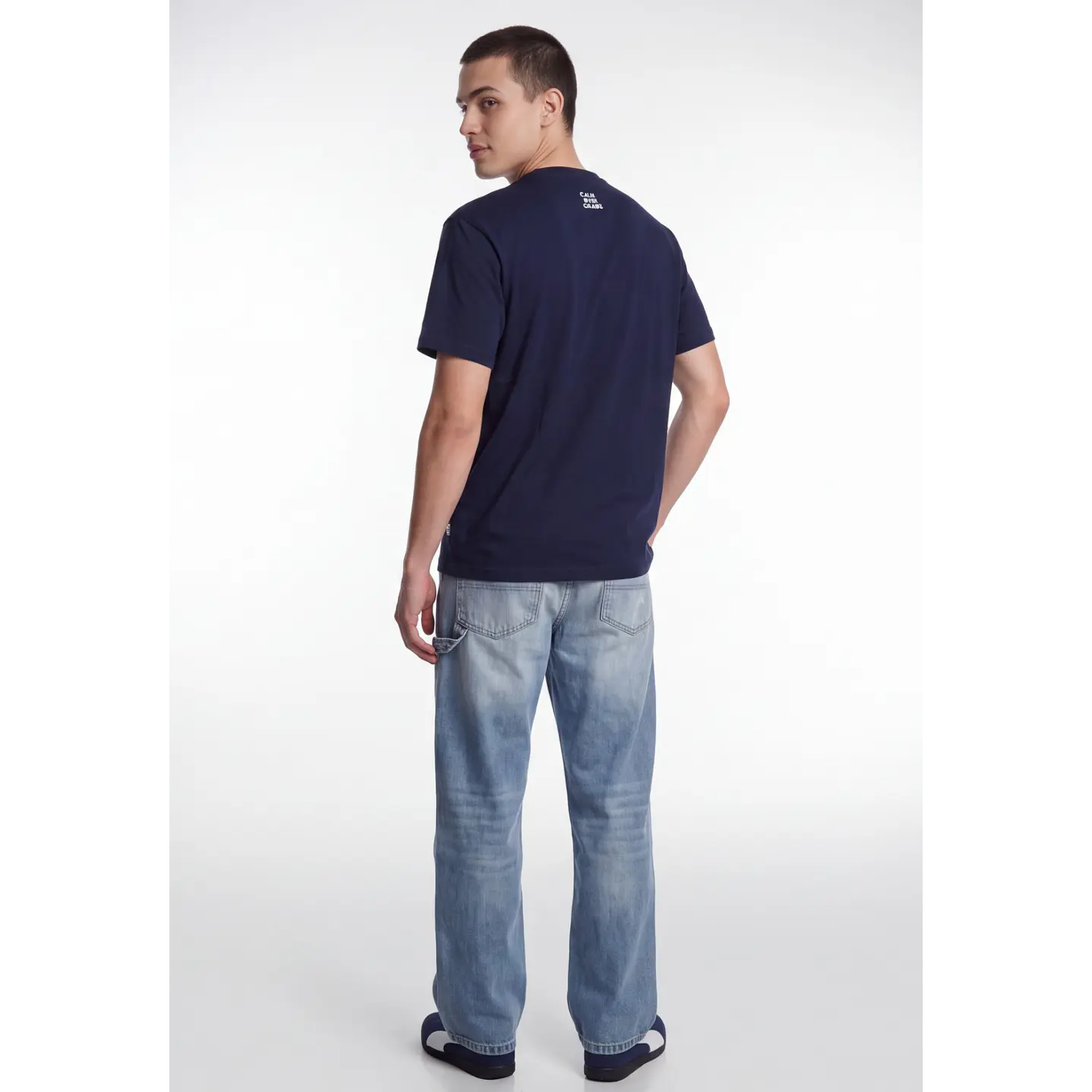 Polera Básica Hombre Azul 2