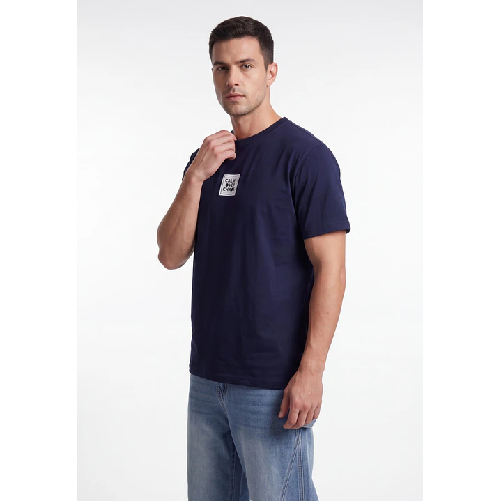 Polera Básica Hombre Azul 4