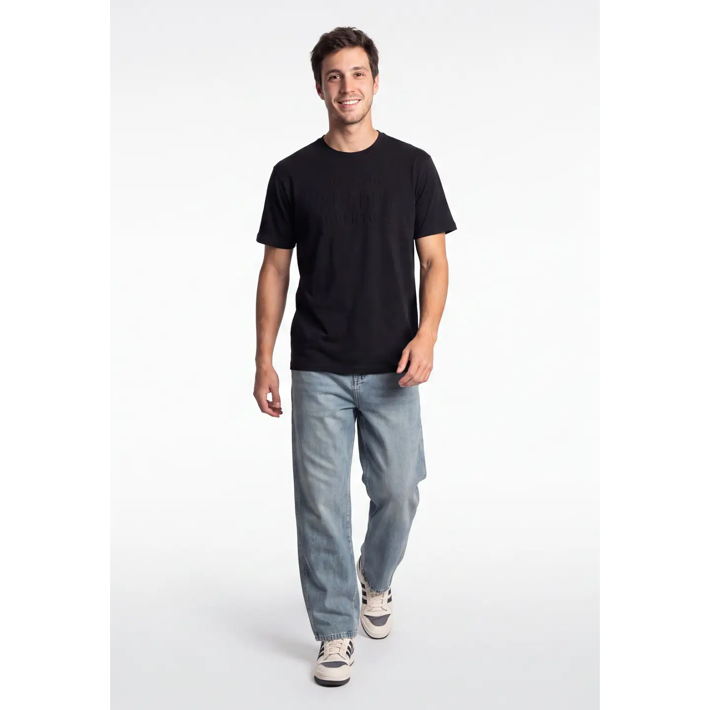 Polera Adventure 3D Hombre Negro 4