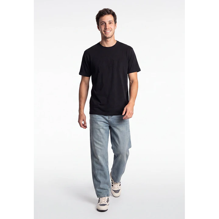 Polera Adventure 3D Hombre Negro 4