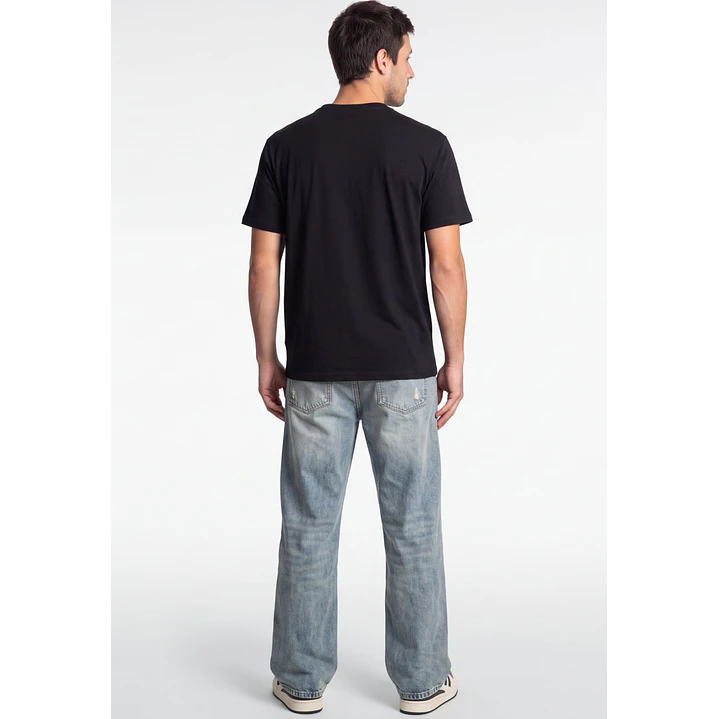 Polera Adventure 3D Hombre Negro 2