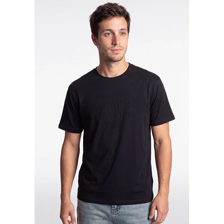 Polera Adventure 3D Hombre Negro 1