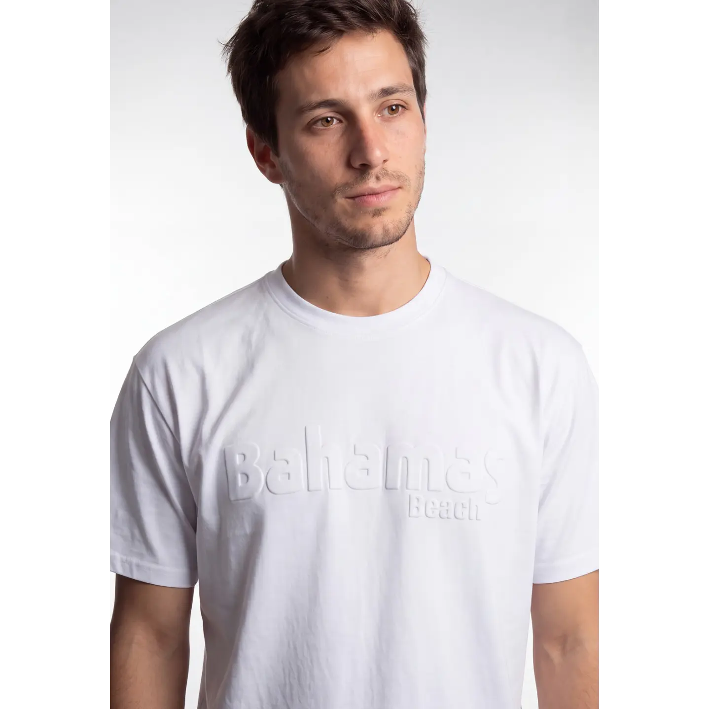 Polera Bahamas 3D Hombre Blanco 4