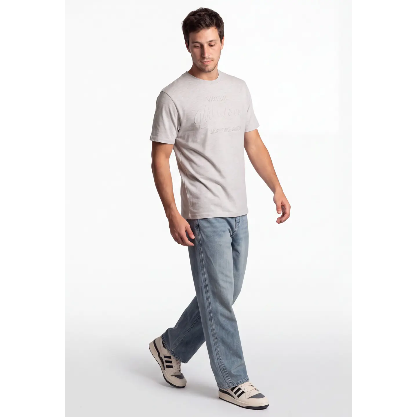 Polera Vintage 3D Hombre Beige 3