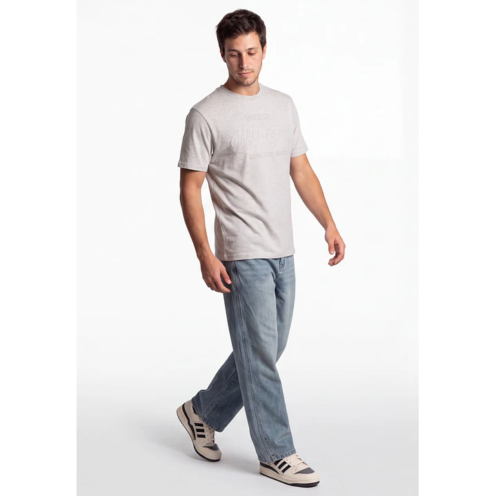 Polera Vintage 3D Hombre Beige 3