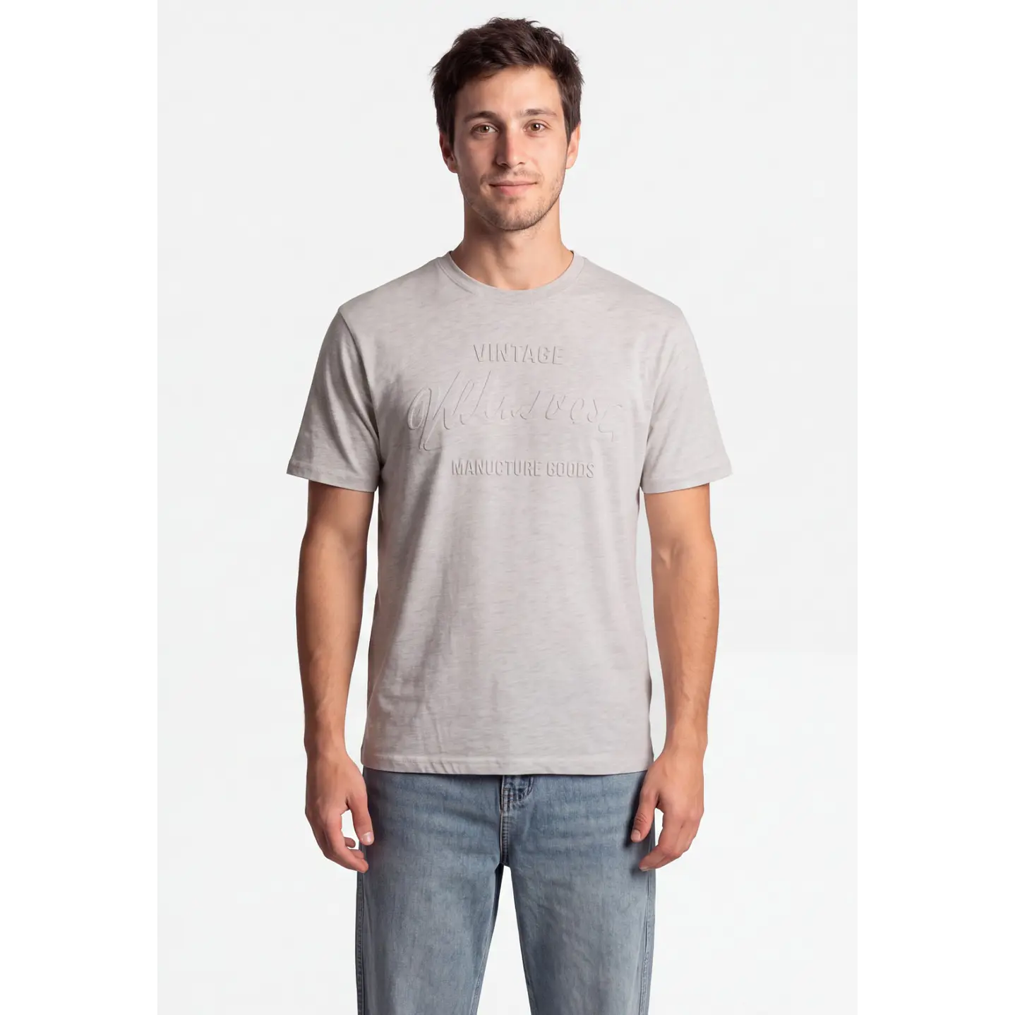 Polera Vintage 3D Hombre Beige 1