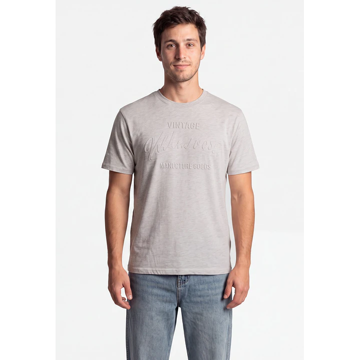 Polera Vintage 3D Hombre Beige 1