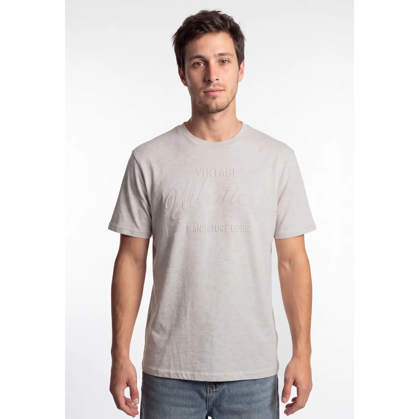 Polera Vintage 3D Hombre Beige 4