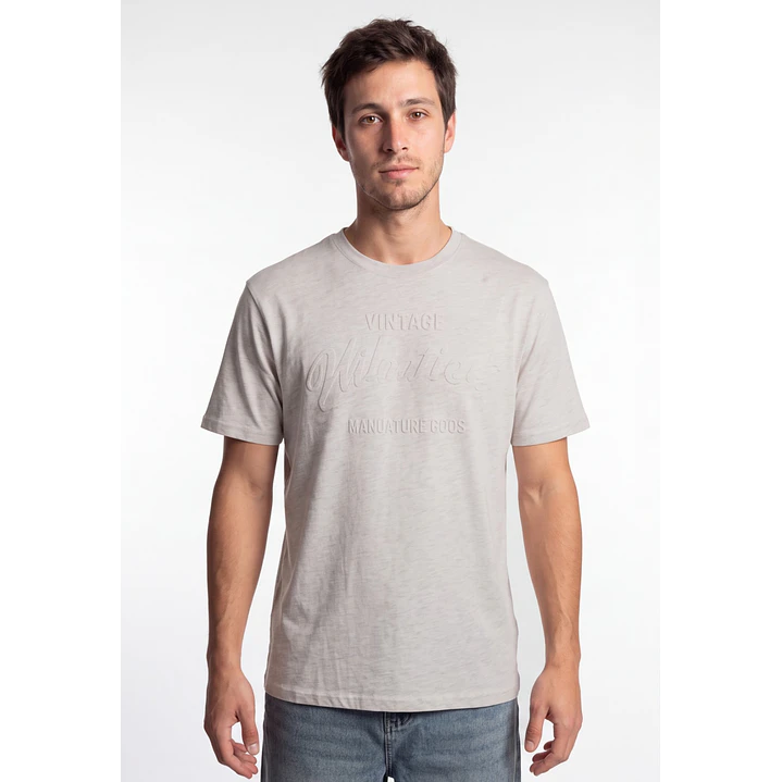 Polera Vintage 3D Hombre Beige 4