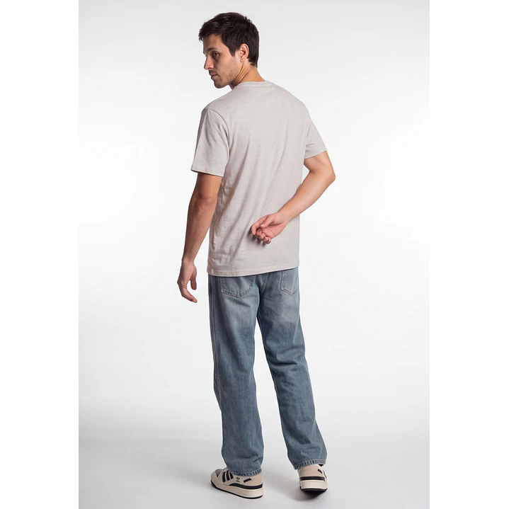 Polera Vintage 3D Hombre Beige 2