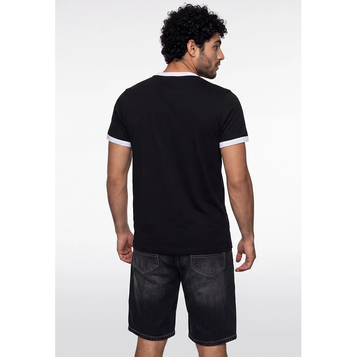Polera Contraste Hombre Negro 2