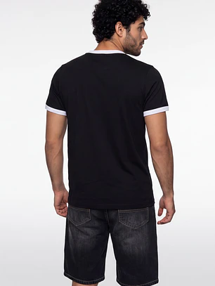 Polera Contraste Hombre Negro