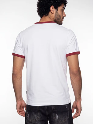 Polera Contraste Hombre Blanco