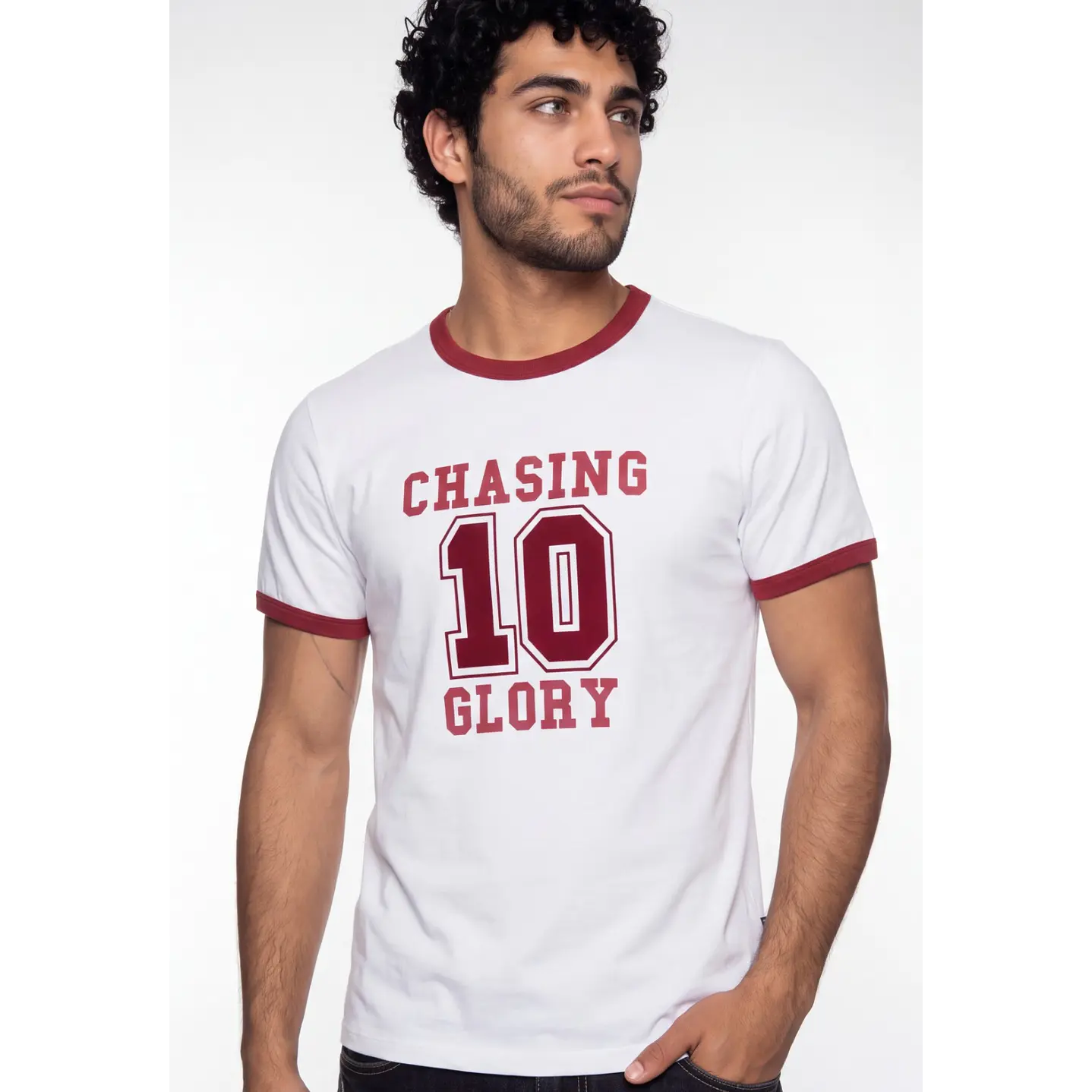 Polera Contraste Hombre Blanco 4