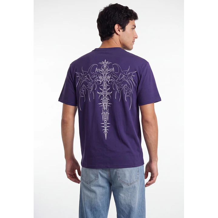 Polera Cyber Death Hombre Morado 1