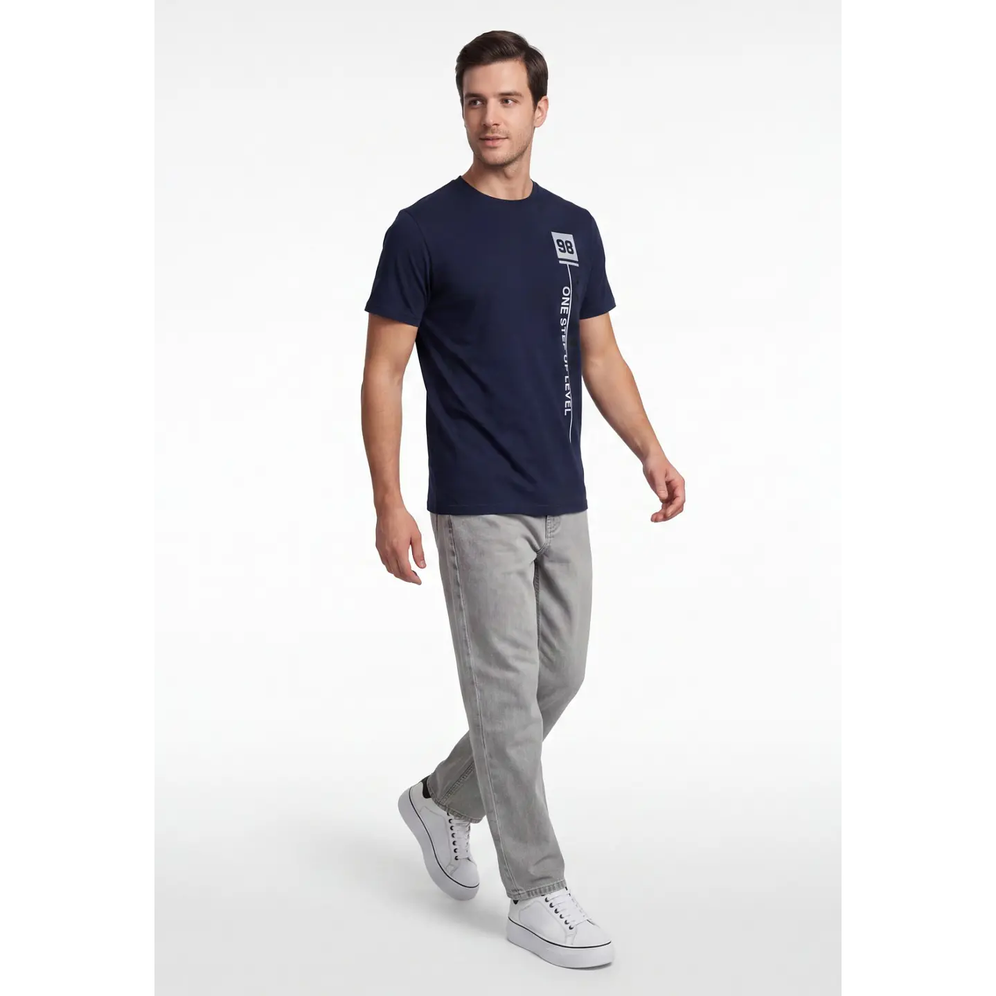 Polera 3D Vertical Hombre Azul 3