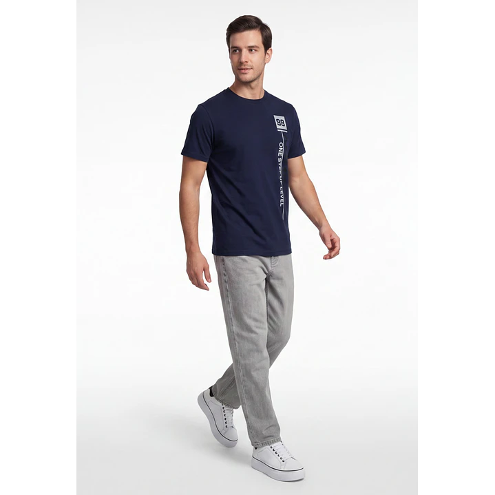 Polera 3D Vertical Hombre Azul 3