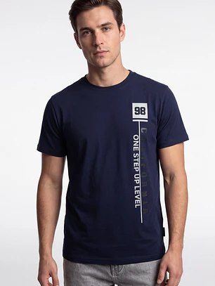 Polera 3D Vertical Hombre Azul