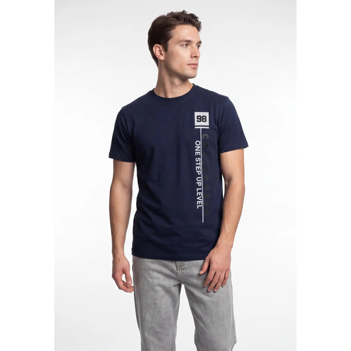 Polera 3D Vertical Hombre Azul 4