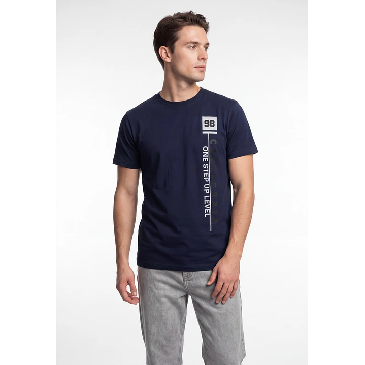 Polera 3D Vertical Hombre Azul 4